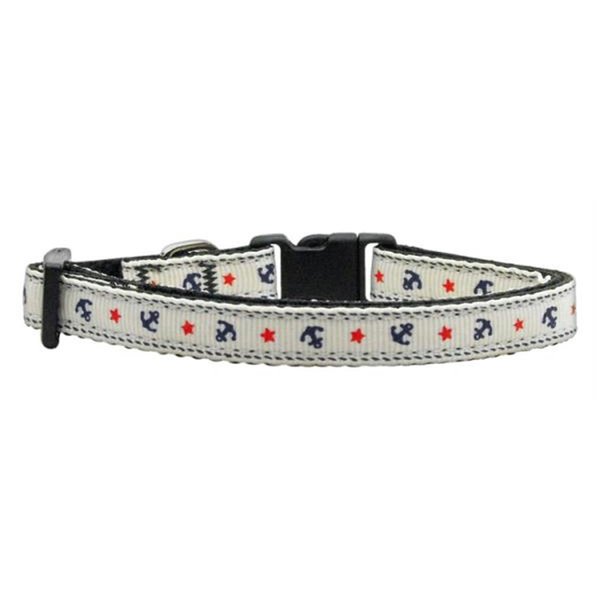 Unconditional Love Anchors Nylon Ribbon Collar White X-Small UN749607